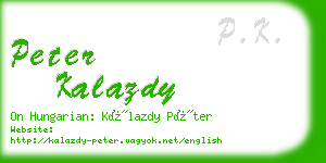 peter kalazdy business card